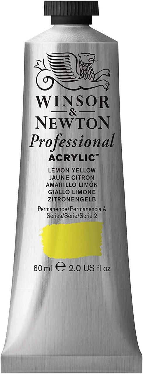 Winsor & Newton Professional Acrylic Paint, 60ml (2-oz) Tube, Lemon Yellow...