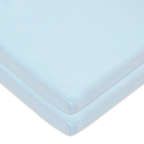 American Baby Company 2 Pack 100% Natural Cotton Fitted Cradle/Bassinet Sheets 36" x 18" - Soft, Breathable & Hypoallergenic Bed Sheets, Blue, Neu...