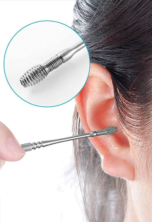 Ear Pick Ear Curette Earwax Pick Removal Tool Kit 8 Pcs, Stainless Steel Ear Hygiene Care Sets with Storage Box...