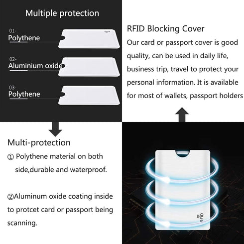 fancyfree RFID Blocking Sleeves, Identity Theft Prevention RFID Credit Card Holders Smart Slim Design Card Covers, Perfect for Wallet, Puerse, Pas...