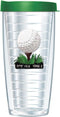 Tee Time Golf w/Grass Green Lid Tumbler Cup 16 Oz | Fantastic Temperature Retention, Thermal Insulated! Dishwasher and Microwave Safe | BPA Free| ...