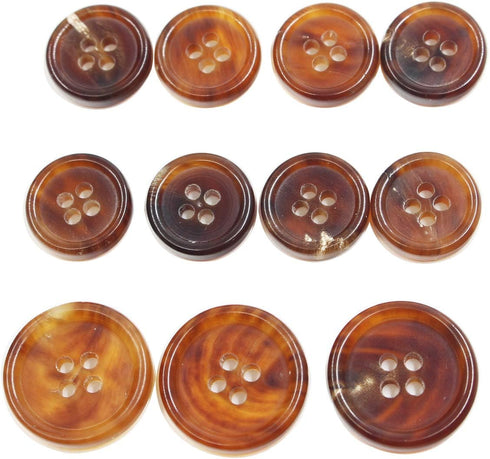 11 Pieces Genuine Natural Horn Blazer & Suits Button Set - for Blazer, Sport Coat, Uniform, Jacket (Light Brown) 1#...