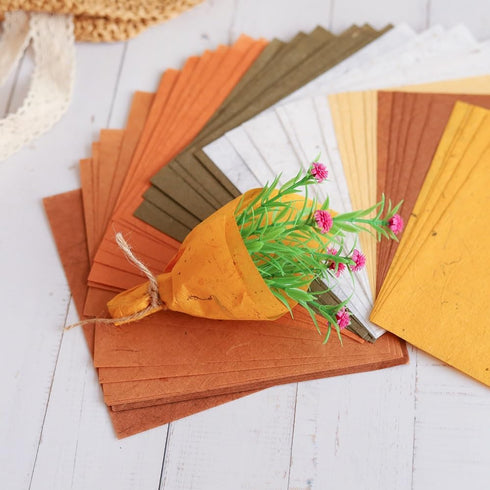 Natural Fiber Mulberry Tree,Banan Bark 6 x 6 Inches Square Origami Paper Arts Folding Craft, Decoration Paper, Square Folding Paper for DIY Crafts...