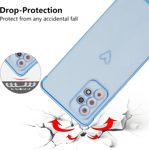 ZTOFERA Designed for Samsung Galaxy A53 Case,Cute Plating Edge Love Hearts Pattern with Camera Lens Protection Phone Cover for Samsung Galaxy A53 ...