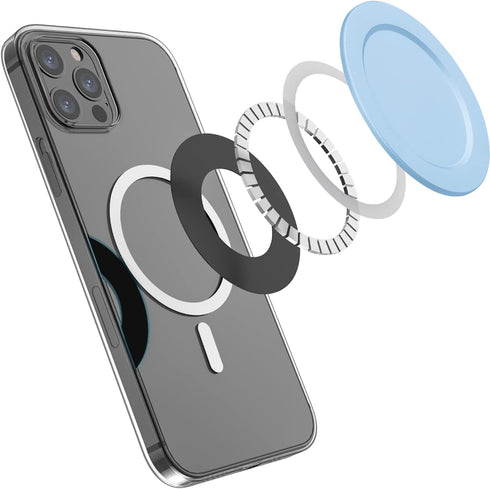 metisinno Magnetic Base Compatible with PopSocket Phone Grips and iPhone MagSafe Cases, Sky Blue...