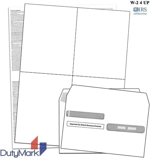 W-2 Envelopes, Tax Double Window Security Envelope for 4-Up Style W-2 Tax Forms, Self Seal, 25 Pack...