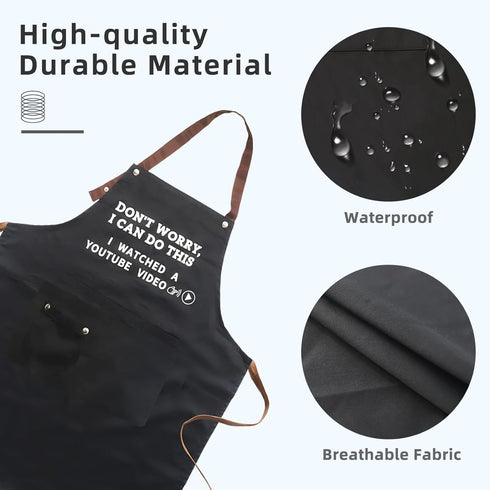 Cooking Chef Apron for Men, Funny Apron Gifts for Men with 3 Pockets Adjustable Neck Strap Grilling Kitchen BBQ Dad Apron-Birthday Christmas Gifts...