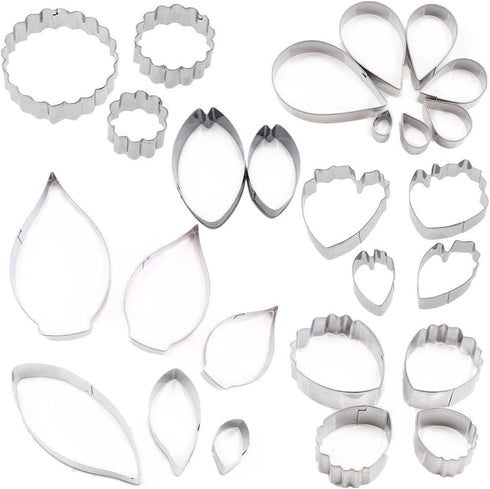 Yawsoy 26Pcs Stainless Steel Gum Paste Flower and Leaf Cutter Set Fondant Flower Cookie Cutter Sugarcraft Flower Making Tool for Wedding,Birthday ...