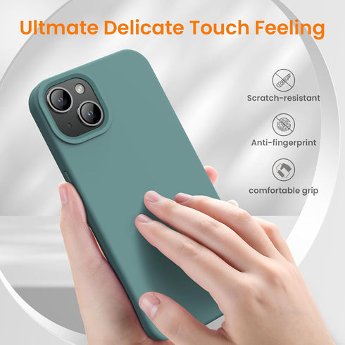OuXul for iPhone 14 Case, iPhone 13 Case Shockproof Liquid Silicone Protective Phone Case with Soft Anti-Scratch Microfiber Lining Ultra Slim Drop...