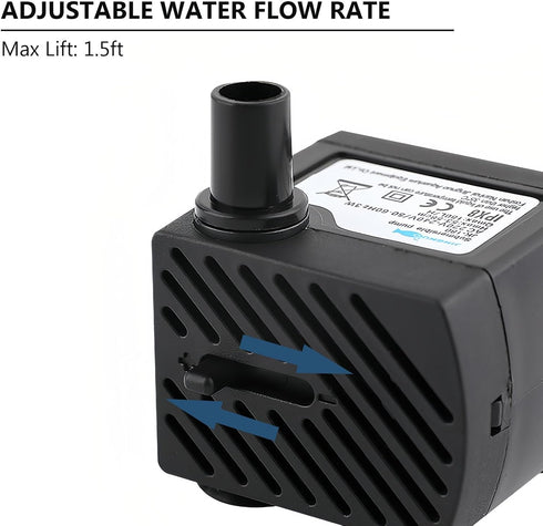 Mini Submersible Water Pump, Small Fountain Pump (2.5W 160L/H) for Aquarium Fish Tank, Tabletop Fountain, Pet Fountain, Hydroponics...