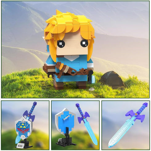 Legend Glowing The Master Sword Shield Building Sets, Game Weapon Toys with Link Action Figures Game Model Collectors, 614 Pieces...
