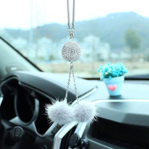 1 Set 9 Pieces Fluffy Steering Wheel Covers Soft Fur Fuzzy Steering Wheel Covers for Women and Girls 15 Inch, Gray...
