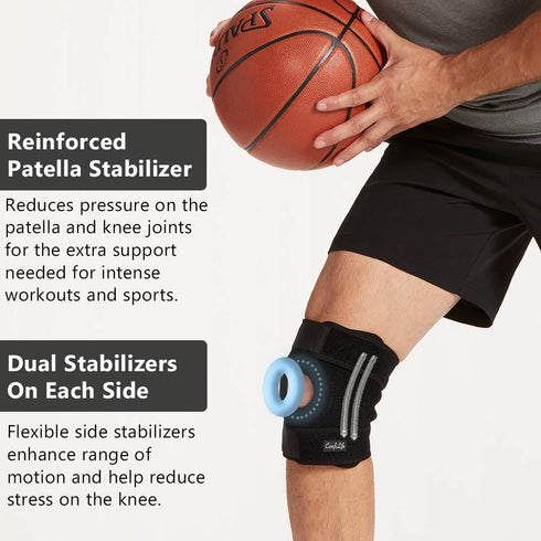 ComfiLife Knee Brace for Knee Pain Relief – Neoprene Knee Brace for Working Out, Running, Injury Recovery – Side Stabilizers – 3 Point Adjustable ...