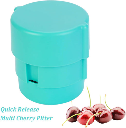 Cherry Pitter - Portable Cherry Pitter Corer Tool, Pits up to 6 Cherries at Once, Dishwasher Safe, ABS Construction, Blue...
