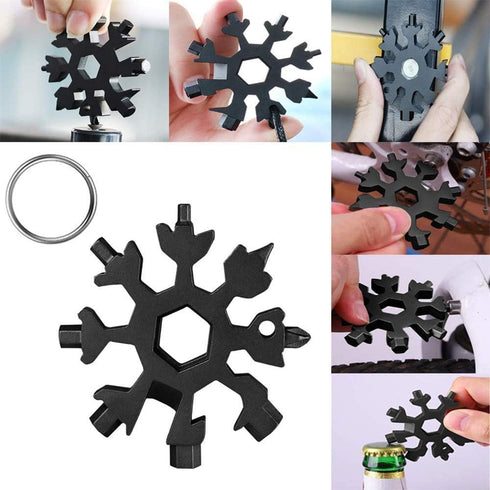18-in-1 Snowflake Multitool - Stainless Steel Bottle Opener, Multi Tool Cool Gadget for Men, Dads, Husbands (Colorful)...