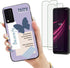 for T-Mobile Revvl V+ 5G / V Plus 5G Case with 2 Tempered Glass Screen Protectors, Butterfly Pattern Design, Slim Shockproof Protective Soft Silic...