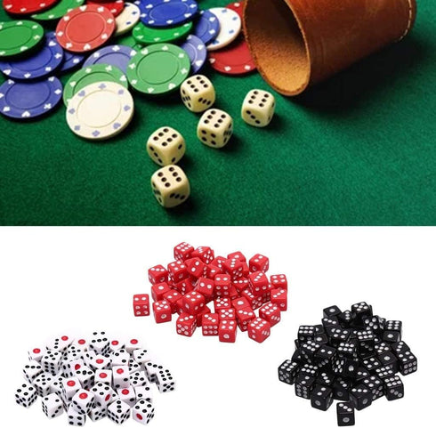 100Pcs 8mm Acrylic Dice White Black Gaming Dice Standard Six Sided Decider Board Game Dice Dice Set Dice Set D&d Polyhedral Dice Set Metal Dice Se...