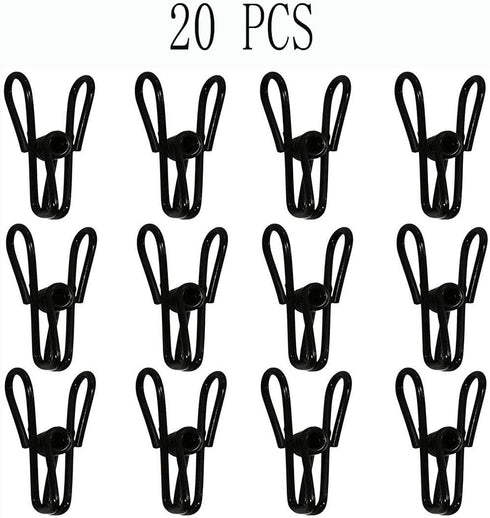 20 Pcs 2 Inch Black Chip Clips, PVC Coating High Elasticity Strength Steel Clothes Pins, Food Clips and Bag Clips...