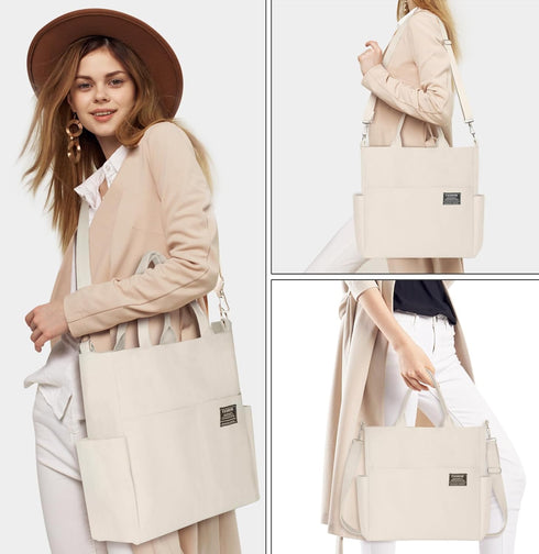 Women's Canvas Tote Bag Fashion Crossbody Handbag Large Capacity Travel Satchel...