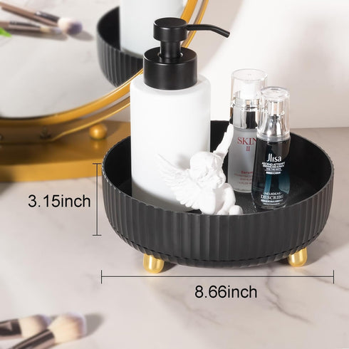 Makeup Perfume Organizer Tray 360 Degree Rotating Lazy Susan Skincare Lotion Organizer Spinning Cosmetics Storage for Dresser, Vanity, Bathroom Co...