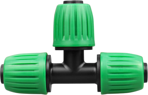 Drip Irrigation Fittings for 1/2 inch Tubing (0.60"-0.63" OD), 12 Pieces Barbed Tee Drip Parts Locked Tee Connectors, 3 Way Drip Line Nuts Connect...