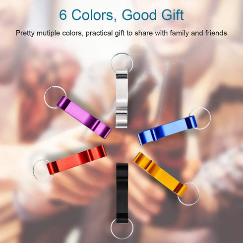 Mcyye 6PCS Colorful Mcyye Beer Bottle Openers, Premium Metal Keychain Bottle Opener, Beverage Bottle Opener for Men, Women, Small and Practical, E...