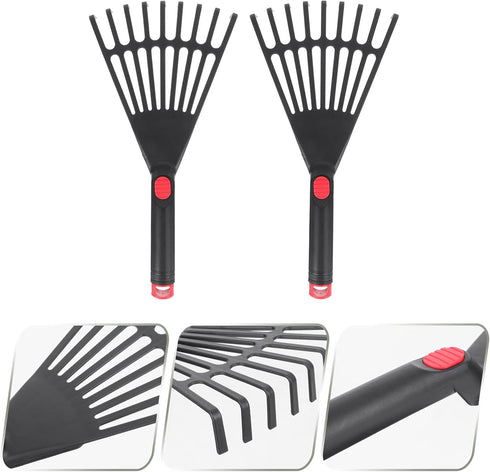 DOITOOL 2pcs Garden Pitchfork Rake Garden Tool Leaf Grabber Tool Rakes for Lawns Heavy Duty Outdoor Lawn Equipment Lawn Rake Manual Mower Farm Imp...