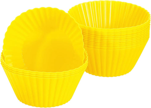 uxcell 18Pcs Silicone Cupcake Liners, Non-Stick Baking Cups, for Cooking Eggs, Baking Muffins and Make a Cake(Yellow)...