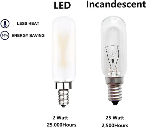 Dimmable T6 LED Bulb 25W Candelabra 2W E12 Edison Light Bulbs Soft White 3000K, T25 Mini Tubular Frosted Glass LED Filament Chandelier Light Bulbs...