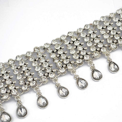 Sexy Shining Crystal Full Rhinestone Choker Necklace Water Drop Pendant Necklace Statement Necklaces Wide Collar Necklaces for Lady Party Jewelry ...