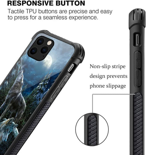 DJSOK Case Compatible with iPhone 11 Case, Wolf Moon Night Case for iPhone 11 Cases for Man Boys Girls Shockproof Rugged Cover Case...