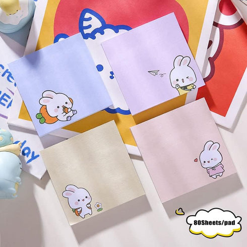 4 Pack 80Sheets Per Pack 3.15x3.15in Self-Stick Note Pads, Kawaii Sticky Notes,Cute Sticky Notes,Korean Sticky Notes,cute stationary,cute school s...