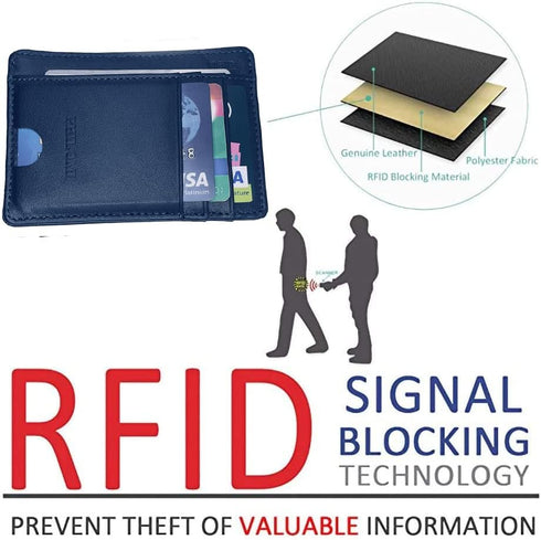 Slim Minimalist Leather Wallet, Front Pocket Wallets,RFID Blocking,Credit Card Holder for Men&Women...