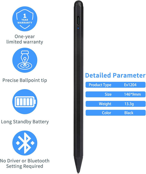 Stylus Pens for Lenovo Tab P12/P11 Pro Pencil, Evach Capacitive High Sensitivity Digital Pencil with 1.5mm Ultra Fine Tip Stylus Pencil for Lenovo...