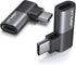 JSAUX 90 Degree USB-C Male to USB-C Female Adapter 2-Pack, 40Gbps Data Transfer PD 100W USB Type-C 3.1 Extender for MacBook, ROG Ally, Switch, Ste...