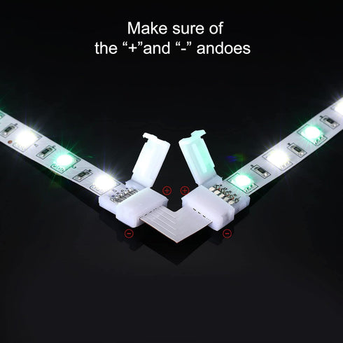 35 Pieces LED Strip Connector 5 Pin Solderless LED Light Connector L Shape LED Lights Extension T Shape Solderless LED Adapter Connector for 5050 ...