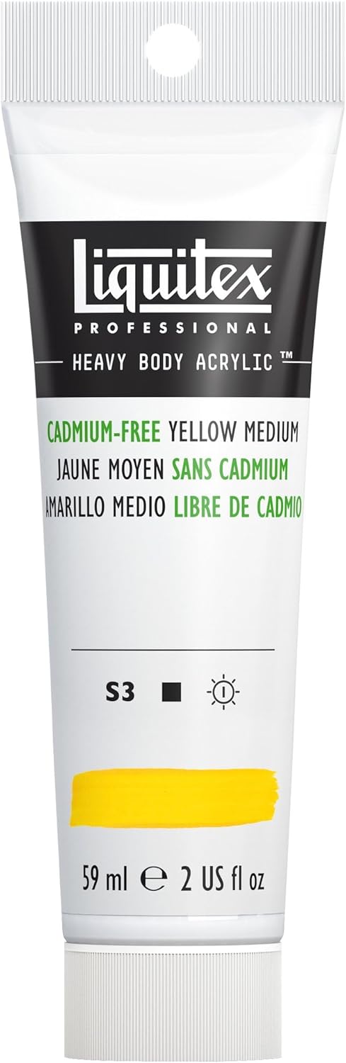 Liquitex Professional Heavy Body Acrylic Paint, 2-oz (59ml) Tube, Cadmium Free Yellow Medium...