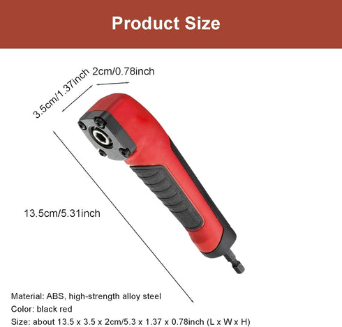 Right Angle Attachment Electric Screwdriver Repair 90 Degree Corner Device, Shockwave Impact Duty Right Angle Attachment (Red,black)...