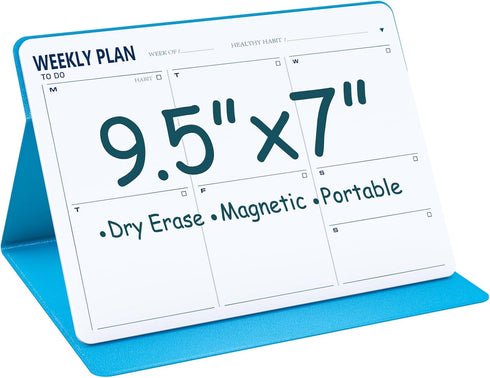 Magnetic Weekly Dry Erase Board,Portable Weekly Planner Whiteboard,Desktop Weekly Calendar White Board,to do List White Board 9"x6" Schedule Board...