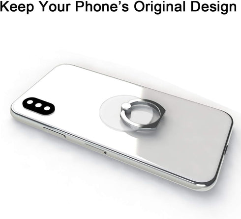 Transparent Phone Ring Holder Grip 360 Degree Free Rotation, Clear Cell Phone Finger Ring Kick-Stand Compatible with iPhone X 8 7 Plus 6S 6 5s 5 S...