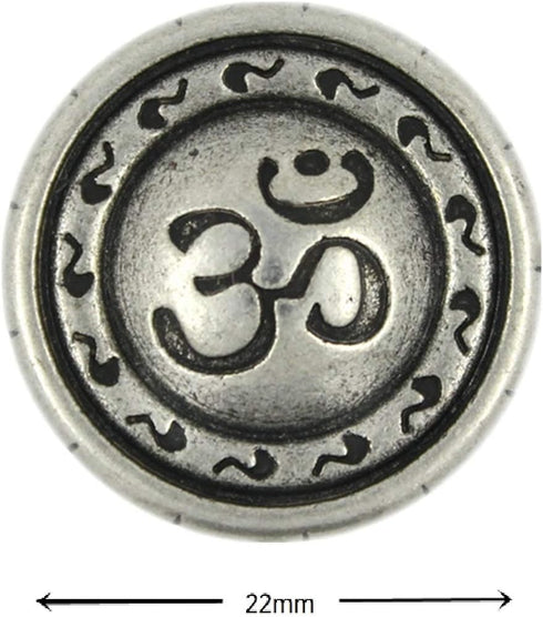 Bezelry 12 Pieces OM Buttons Metal Shank Buttons. 22mm (7/8 inch) (Antique Silver)...
