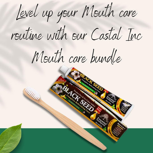 INC Organic Black Seed Toothpaste Bundle: 2 Packs of Essential Palace Fluoride-Free Toothpaste with Bamboo Brushes - Natural Oral Care Combo for H...