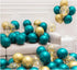 Teal Gold Birthday Decorations Women/Turquoise Teal Women Birthday Party Decorations Polka Dot Fans Teal Gold Balloons...