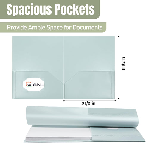 Plastic Folders with Pockets, Pack of 5, Muted Pastel Colors, Heavy Duty 2 Pocket File Folders Letter Size, Pocket Folders for School, Home, and O...