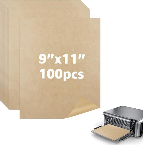 9 x11 inch Air Fryer Parchment Paper Squares, 100 Sheets Unbleached Pre-Cut Baking Disposable Paper Liner for Cuisinart Non-Stick Air Fryer Toaste...