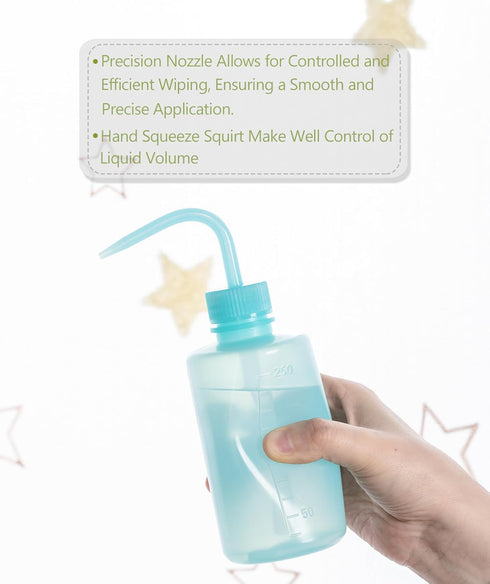 Melphoe Tattoo Wash Bottle Squeeze 3Pcs 250ml Squirt Bottle Succulent Watering Can, Safety Rinse Bottle, Plastic Squeeze Medical Lab Washing Bottl...