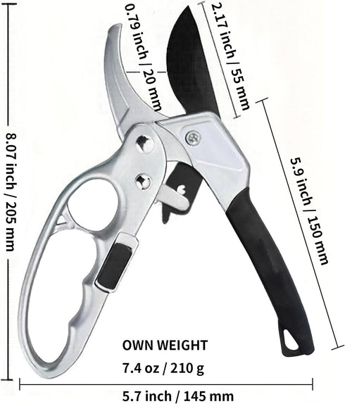Ratchet Garden Pruning Shears Cutter,Gardening Scissors,Garden Hedge Clippers Handheld Pruners, Reinforced Design Handle Tools Scissors (B02)...