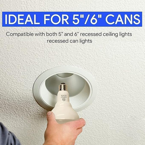 Energetic 2 Pack 75W BR30 LED Recessed Light Bulb, Dimmable, 900 Lumens, Daylight 5000K, E26 Base, Indoor LED Flood Light Bulb for 5/6 Inches Cans...