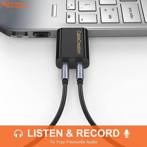 USB Audio Adapter with 3.5mm Jack, CableCreation USB External Stereo Sound Card with 3.5mm Earphone and Microphone for PS4, PS5, Windows, Mac, Lin...