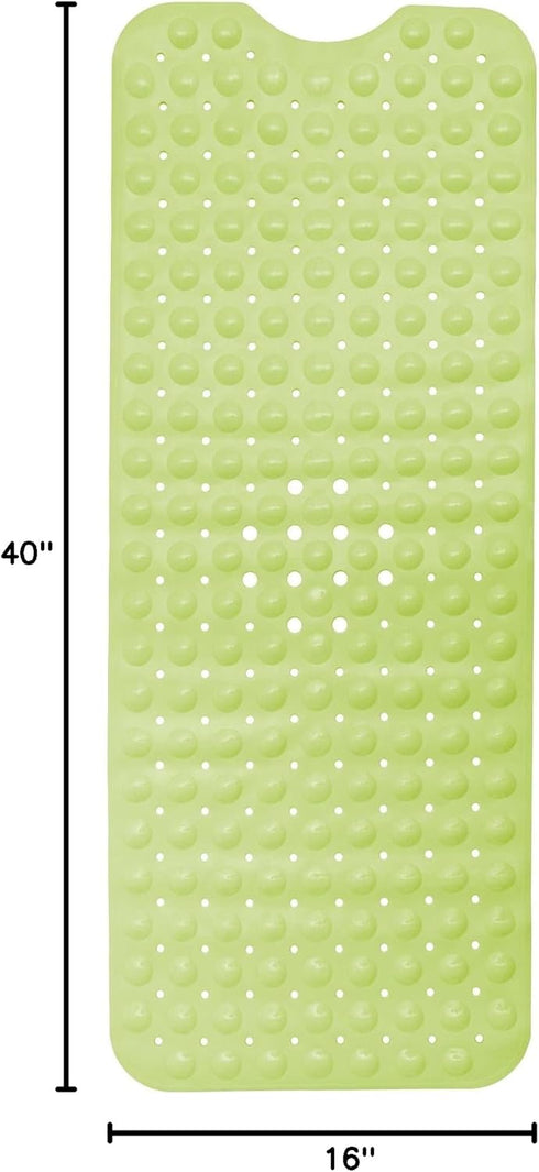 ENKOSI Bath Mat - Large Non Slip Bathtub & Shower Mat - Extra Long 40 x 16 Inch Bathroom Mats for Tub Nonslip Anti Slip Bathmats (40x16 Green)...